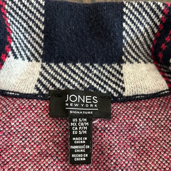 Plaid Jones New York Poncho S/M - Picture 2 of 3
